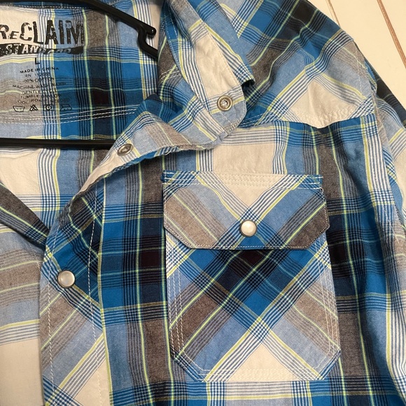 Reclaim buckle men’s button down Large flannel - Picture 2 of 3